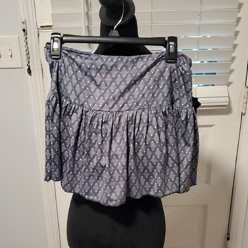 Adedge Blue Patterned Skort NWT